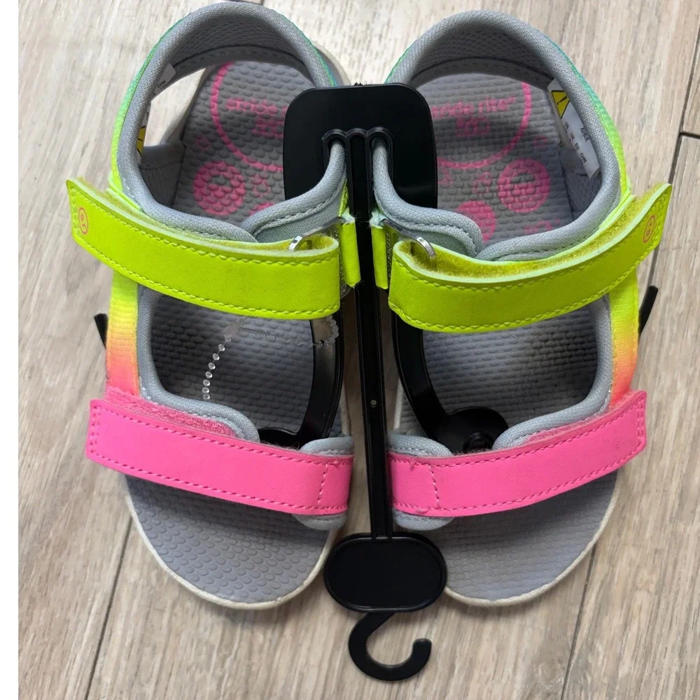 Stride Rite 360 Asher Kids Light Up Sandals Neon Pink Green Blue Size 10M